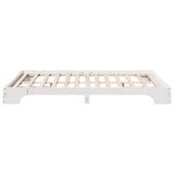 Bed Frame White 150 x 200 cm Solid Pine Wood 872858