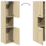 Bathroom Cabinet Sonoma Oak 30x30x130 cm Engineered Wood 849635