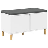 Hall Bench White 80 x 38 x 46 cm Engineered Wood and Fabric 891528