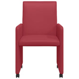 Dining Chairs with Wheels 2 pcs Wine red 57 x 66 x 94 cm 42017820