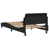 Bed Frame "Dover" Black 100x190 cm Faux Leather 373269