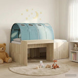 Kids'High Bed Frame with Desk 3 pcs Sonoma Oak and Light Blue 3423684