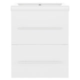 Sink Cabinet with Built-in Basin White Engineered Wood 3099032