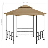 Gazebo with Sidewalls 3.1x2.7 m Taupe 313932