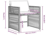 Garden Dining Set 5 pcs Light Grey Poly Rattan 3380789