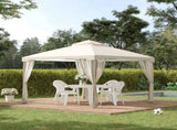 3 x 3 m Metal Gazebo, Garden Pavillion, Double Roof Outdoor Canopy Shelter with Mesh Sidewalls, T3398P319916