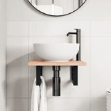 Basin Shelf Wall Mounted Steel and Solid Wood Oak 3302553