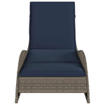 Sun Lounger with Cushion Grey 60x205x73 cm Poly Rattan 368284