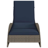 Sun Lounger with Cushion Grey 60x205x73 cm Poly Rattan 368284