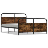 Metal Bed Frame without Mattress Smoked Oak 200x200 cm 3318642