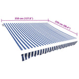 Awning Top Sunshade Canvas Blue & White 3.5x2.5 m 143699