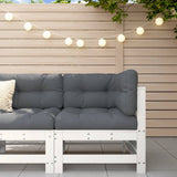 Corner Sofa with Cushions White Solid Wood Pine 825654