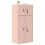 Storage Cabinet 2 pcs Pink 60 x 40 x 130 cm Steel Lockable 3438688