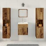 Bathroom Furniture Set with Door 4 pcs Old Wood Engineered Wood 3332577