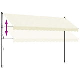 Retractable Awning Cream 400x150 cm Fabric and Steel 368749