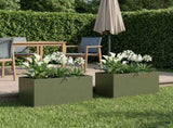 Garden Planter 2 pcs Olive Green 100 x 50 x 50 cm 8005281