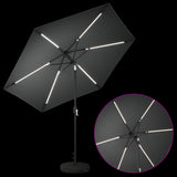 Garden Parasol with LED Lights and Base 270 x 270 cm Polyester 42036260