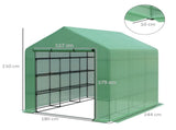 Walk-in Greenhouse with 4 Tier 24 Shelves, Portable Grow House with Roll-up Zipped Door, 244 x 180 x T3398P315886