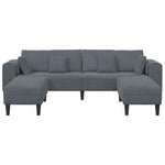 Velvet Sofa with Cushion 3 pcs Dark Grey 208 cm Velvet 3335173