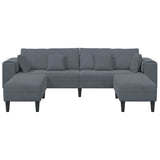Velvet Sofa with Cushion 3 pcs Dark Grey 208 cm Velvet 3335173