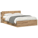 Headboard Cabinet with Storage Artisan Oak Engineered Wood 8001227