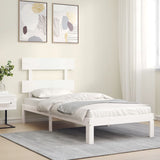 Bed Frame without Mattress White Single Solid Wood Pine 3193497