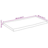 Table Top 100x40x3.8 cm Live Edge Solid Wood Mango 370732