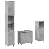 3 Piece Bathroom Furniture Set Concrete Grey Engineered Wood 3324952