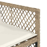 5 Piece Garden Dining Set with Cushions Beige Poly Rattan 3210718