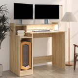 Desk with LED Lights Sonoma Oak 97x45x90 cm Engineered Wood 805555