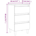 ZNTS Bed Cabinet with Solid Wood Legs Brown Oak 40x35x69 cm 813138