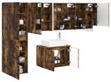 Bathroom Cabinet Set 5 pcs Smoked Oak Engineered Wood 3407331