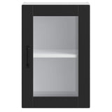 Kitchen Wall Cabinet with Glass Door Porto Black 854008