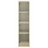 Highboard with Glass Doors Sonoma Oak 35x37x142 cm 836436