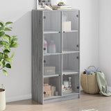 Highboard with Doors Grey Sonoma 68x37x142 cm Engineered Wood 3295862