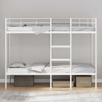 Bunk Bed without Mattress White 90x190 cm Single Steel 42000328