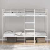 Bunk Bed without Mattress White 90x190 cm Single Steel 42000328