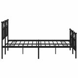 Metal Bed Frame without Mattress with Footboard Black 140x190cm 353457