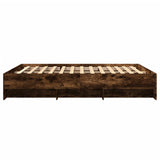 Bed Frame Smoked Oak Engineered wood 160x200 cm Bed Frame 3295643