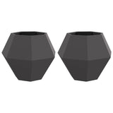 Planter 2 pcs Black 75 x 75 x 60 cm Steel 884039