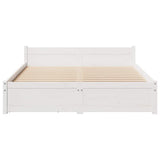 Bed Frame without Mattress White 140x190 cm Solid Wood Pine 3301681
