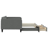 Daybed with Trundle&Drawers without Mattress Dark Grey 90x190 cm Single 3196890