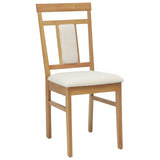 Dining Chair 2 pcs Natural and Light Solid Rubber Wood 42020509