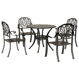 Garden Dining Set Bronze Cast aluminium 5-piece set Durable 3216326