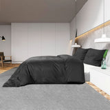 Duvet Cover Set Black 200x220 cm Cotton 136121