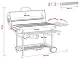 Barrel Grill with Wheels and Shelves 3 pcs 115 x 85 x 95 cm 3443020