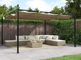 Pergola with Retractable Roof Taupe 295x292x230 cm 360115