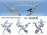 2-in-1 Folding Exercise Bike with 8-Level Magnetic Resistance, Arm Resistance Band, Pulse Sensor, T3398P349154