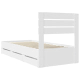 Bed Frame with Drawer White 90 x 190 cm Engineer Wood 3411534