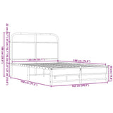 Bed Frame without Mattress 135x190 cm Brown Oak Engineered Wood 4100481